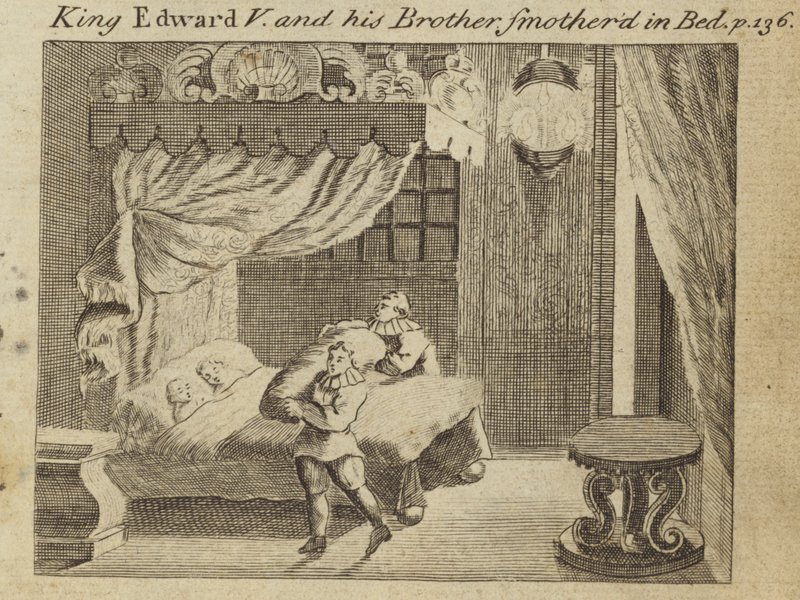 El rey Eduardo V y su hermano asfixiados en la cama de English School