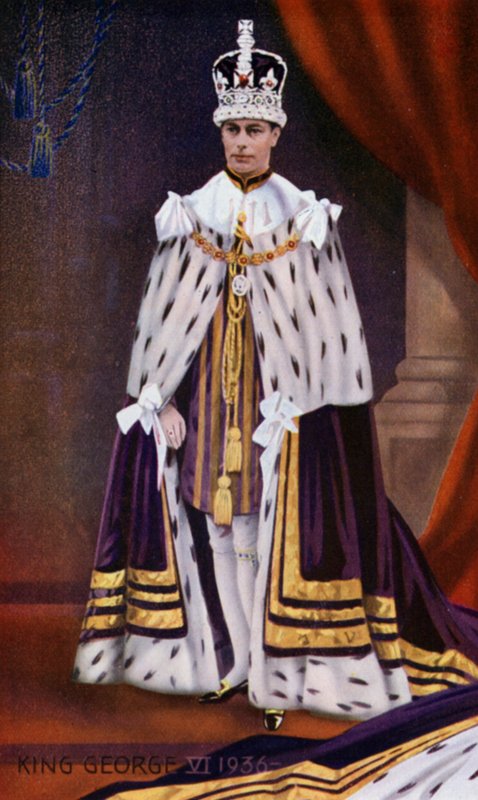 Rey Jorge VI (litografía en color) de English School