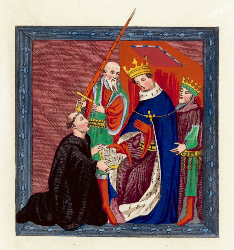 El Rey Enrique VI y John Lydgate de English School