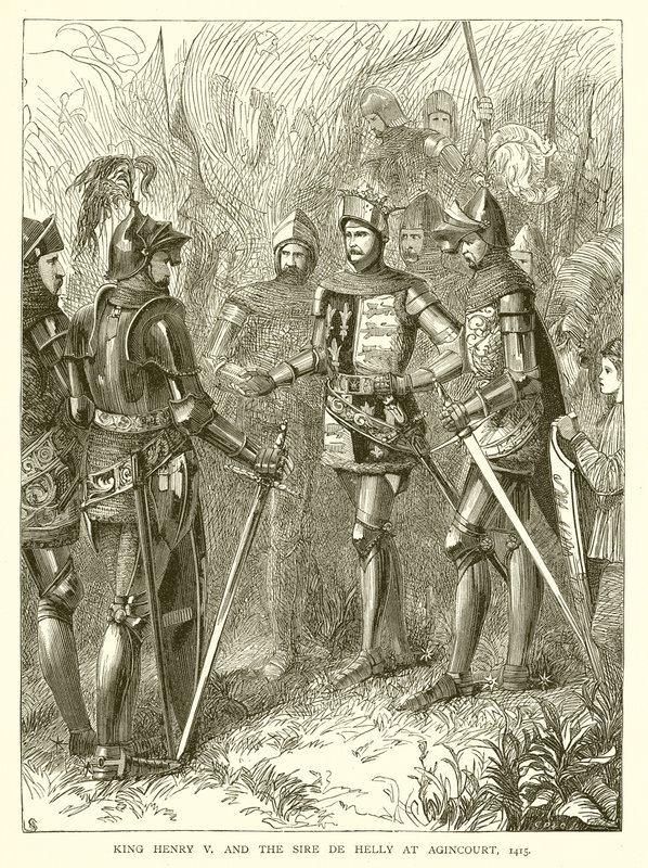 El Rey Enrique V y el Señor de Helly en Agincourt, 1415 de English School