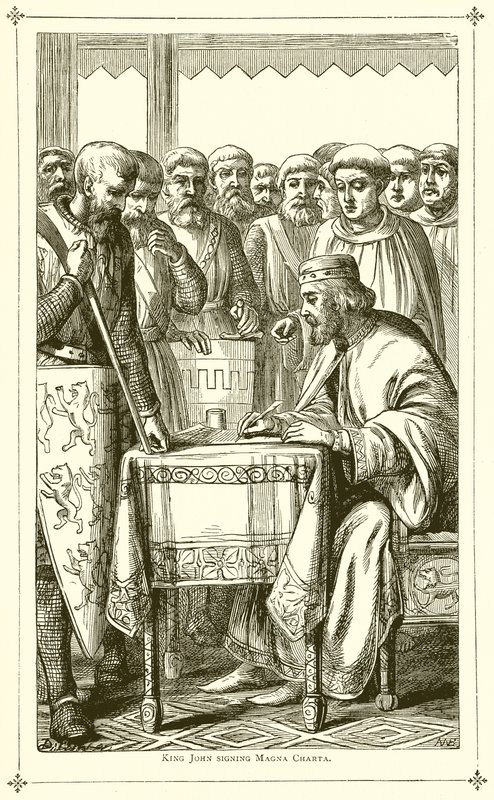 El rey Juan firmando la Carta Magna de English School
