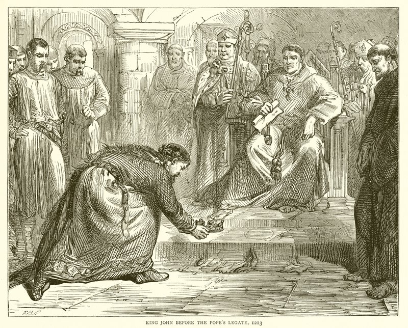 El Rey Juan ante el legado del Papa, 1213 de English School