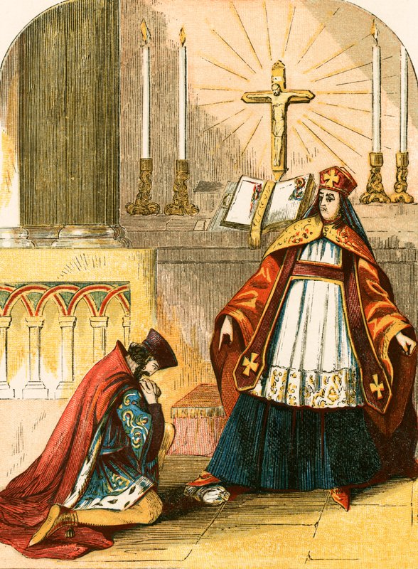 La sumisión del Rey Juan al legado del Papa de English School