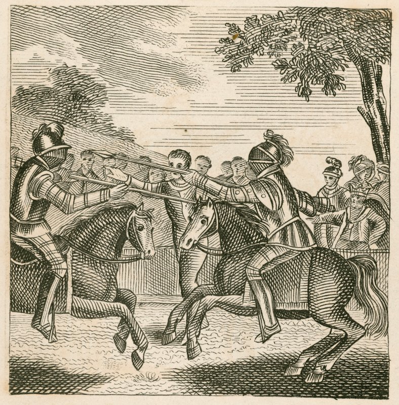 El rey Ricardo II impidiendo el duelo entre los duques de Hereford y Norfolk de English School