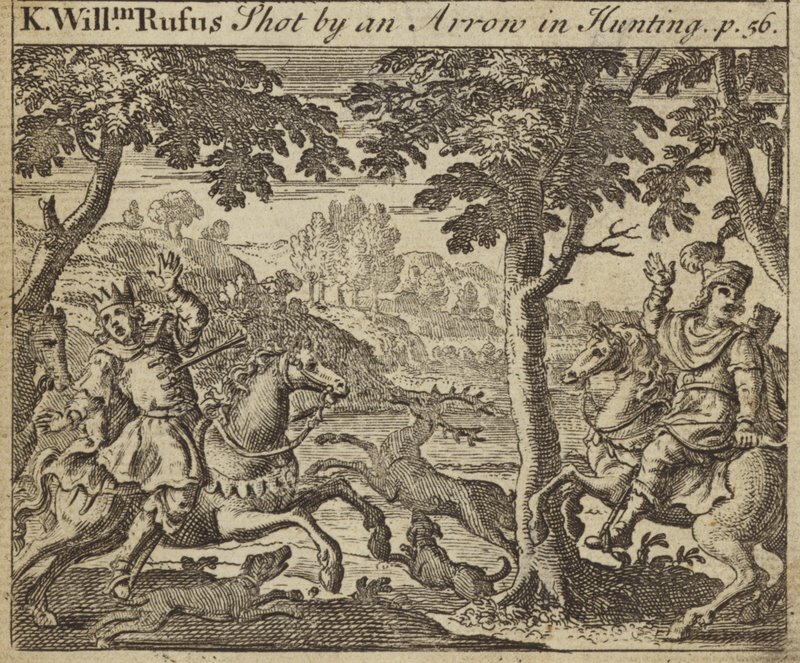 El rey Guillermo II de Inglaterra herido por una flecha mientras cazaba, 1100 de English School