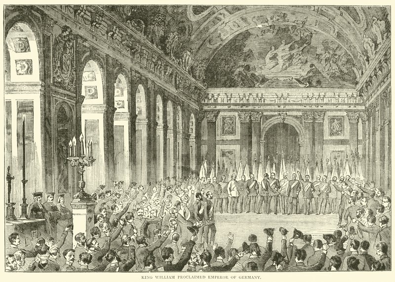 El rey Guillermo proclamado emperador de Alemania, diciembre 1870 de English School
