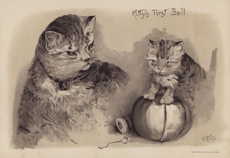El primer baile de Kitty (cromolito) de English School