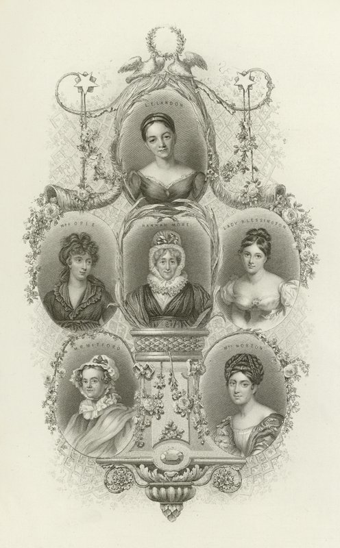 L E Landon, Sra. Opie, Hannah More, Lady Blessington, M R Mitford, Sra. Norton de English School