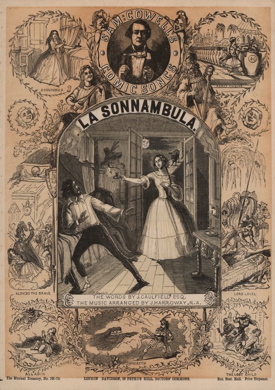 La Sonnambula, una de las canciones cómicas de Sam Cowell de English School