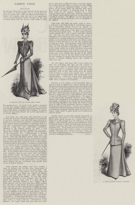 Página de damas, vestido de English School
