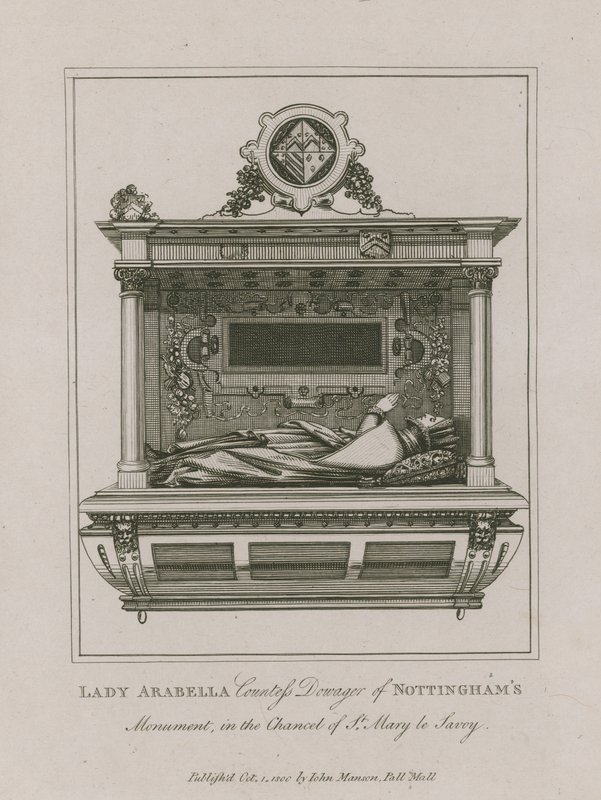Monumento de Lady Arabella, Condesa Viuda de Nottingham en la Capilla de St Mary le Savoy de English School