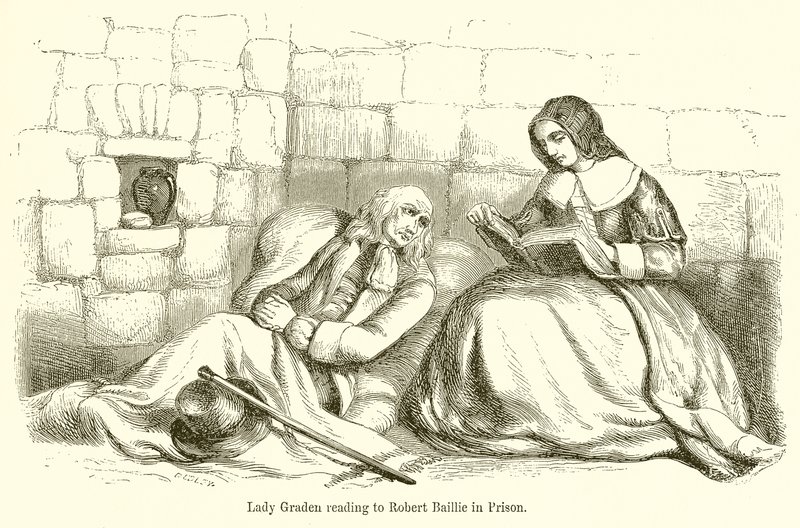 Lady Graden leyendo a Robert Baillie en prisión de English School