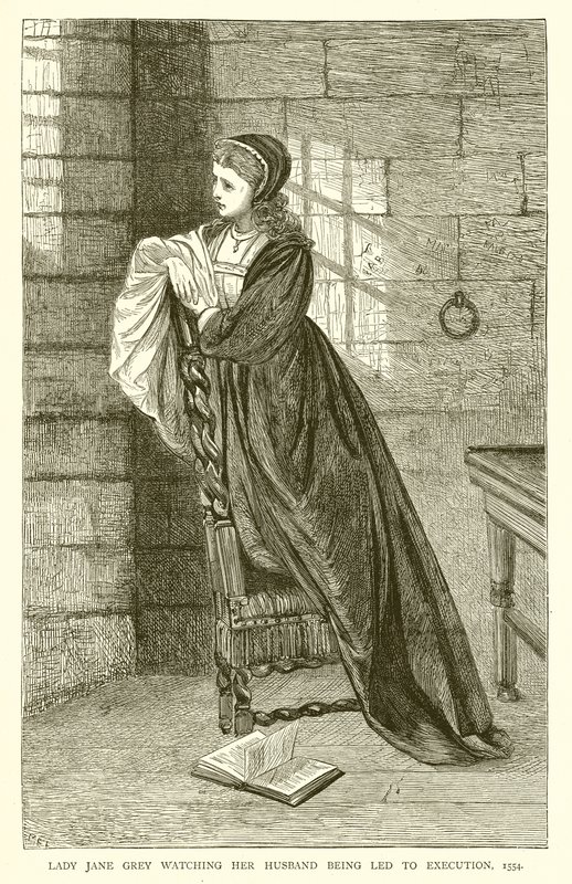Lady Jane Grey viendo a su Esposo ser llevado a la Ejecución, 1554 de English School