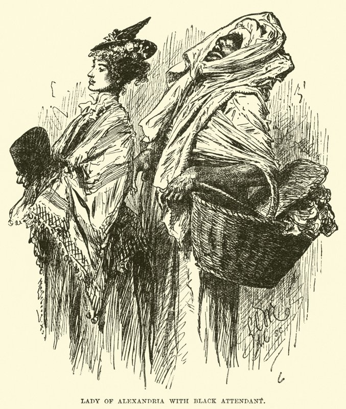 Dama de Alejandría con asistente negro de English School