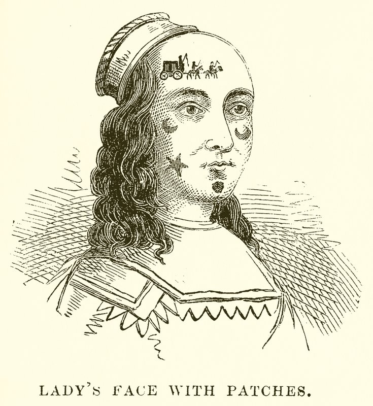 Rostro de dama con parches de English School