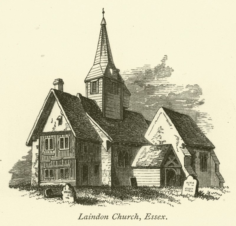 Iglesia de Laindon, Essex (grabado) de English School