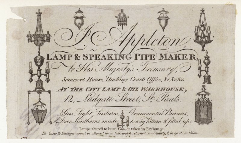 Fabricante de lámparas, tarjeta comercial de English School