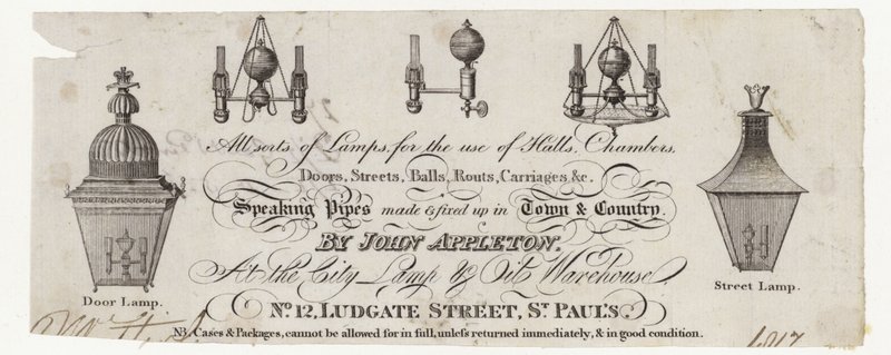 Fabricante de lámparas, tarjeta comercial de English School