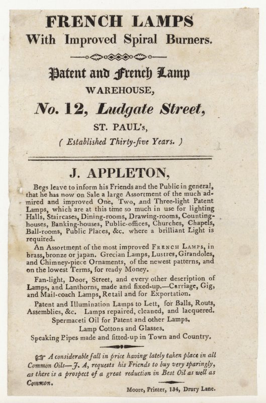 Fabricante de lámparas, tarjeta comercial de English School