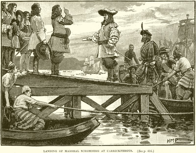 Desembarco del Mariscal Schomberg en Carrickfergus de English School