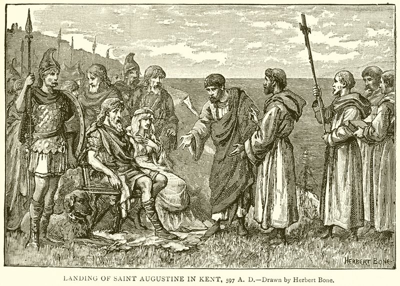 Desembarco de San Agustín en Kent, 597 d.C. de English School