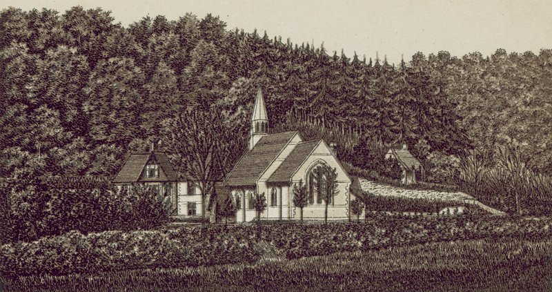 Iglesia de Langrish (litografía) de English School