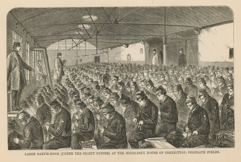 Gran sala de roble en la Casa de Corrección de Middlesex de English School