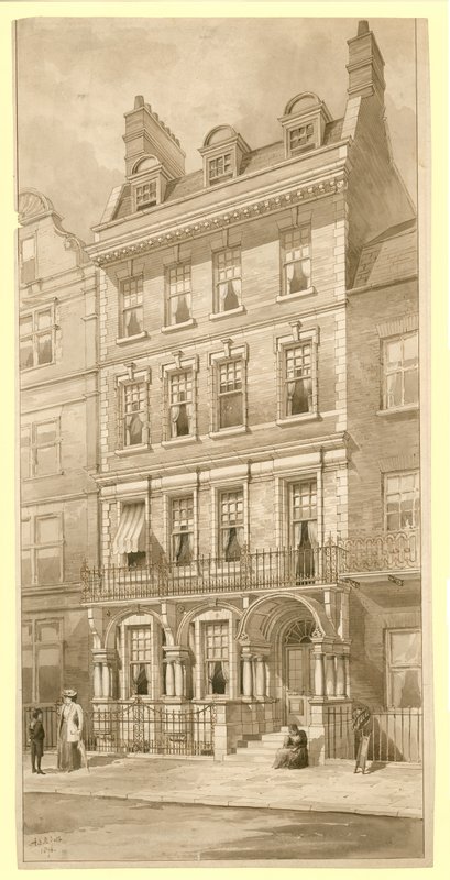 Última casa en la esquina de Bedford Square y Adeline Street, Londres de English School