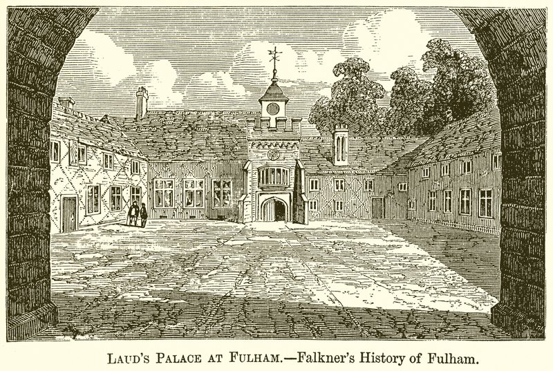Palacio de Laud en Fulham.--Historia de Fulham de Falkner de English School