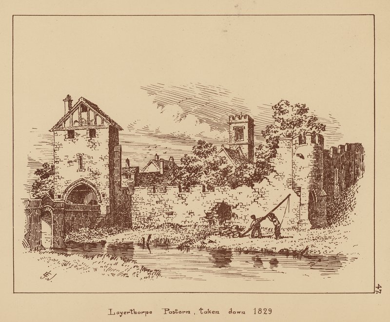 Farola de Layerthorpe, derribada en 1829 (litografía) de English School