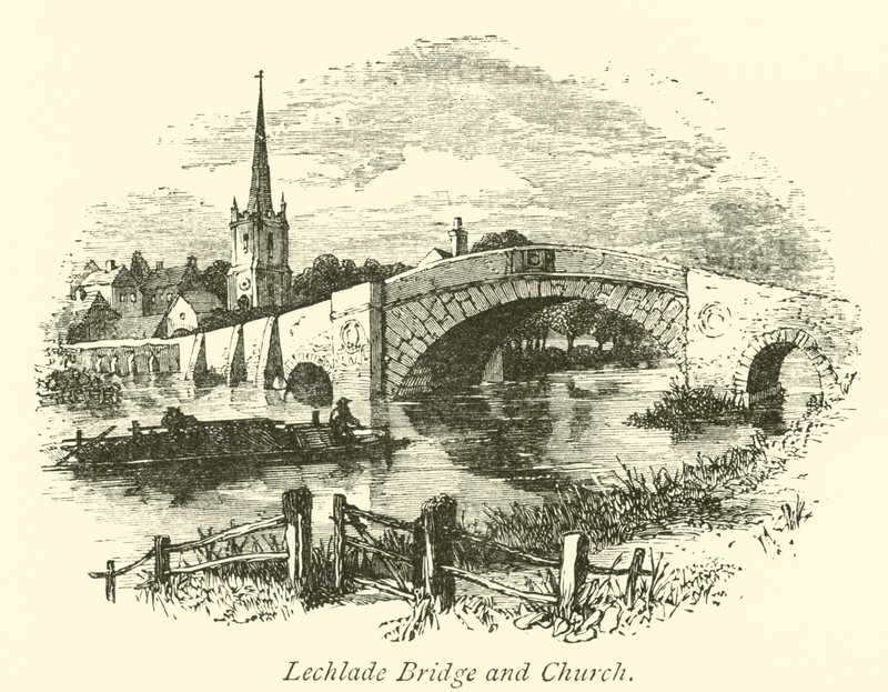 Puente y iglesia de Lechlade de English School