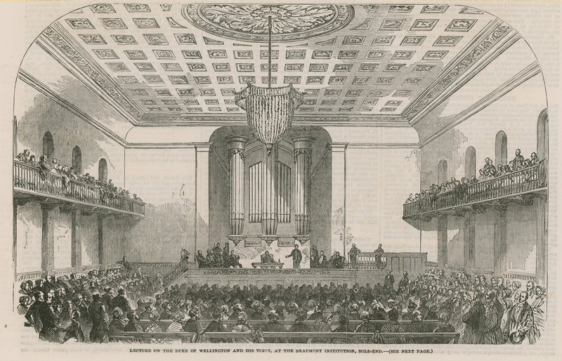 Conferencia sobre el Duque de Wellington y su época, en la Institución Beamont, Mile End de English School