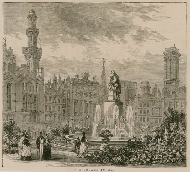 Leicester Square, Londres, en 1874 de English School