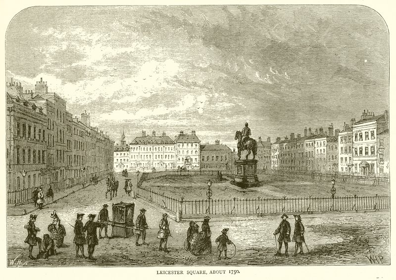 Leicester Square, alrededor de 1750 de English School