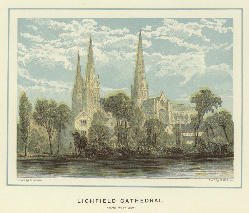 Catedral de Lichfield, vista suroeste de English School
