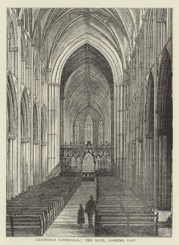 Catedral de Lichfield, la nave, mirando al este de English School