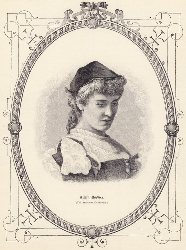 Lilian Nordica (la cantatriz americana) (grabado) de English School