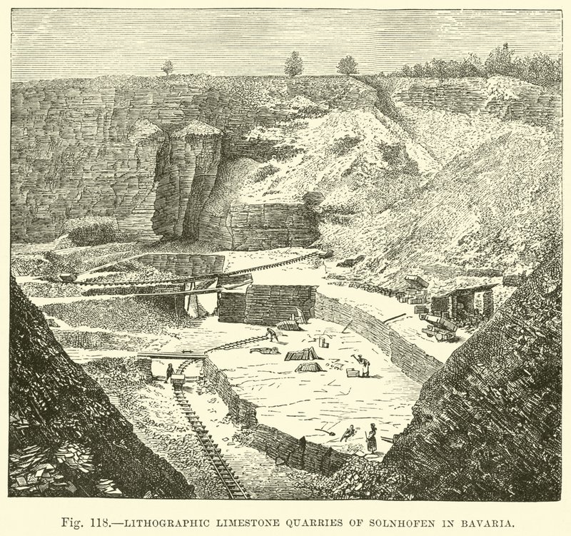 Canteras de piedra caliza litográfica de Solnhofen en Baviera de English School
