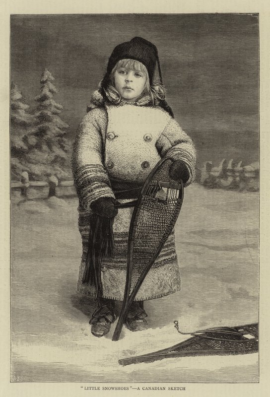 "Pequeñas raquetas de nieve", un boceto canadiense (grabado) de English School