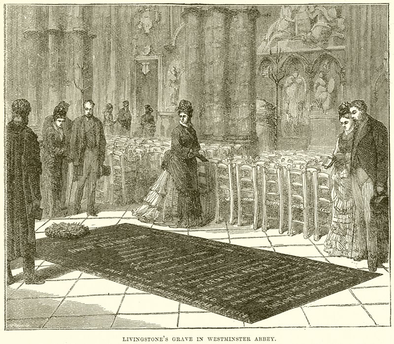 Tumba de Livingstone en la Abadía de Westminster de English School