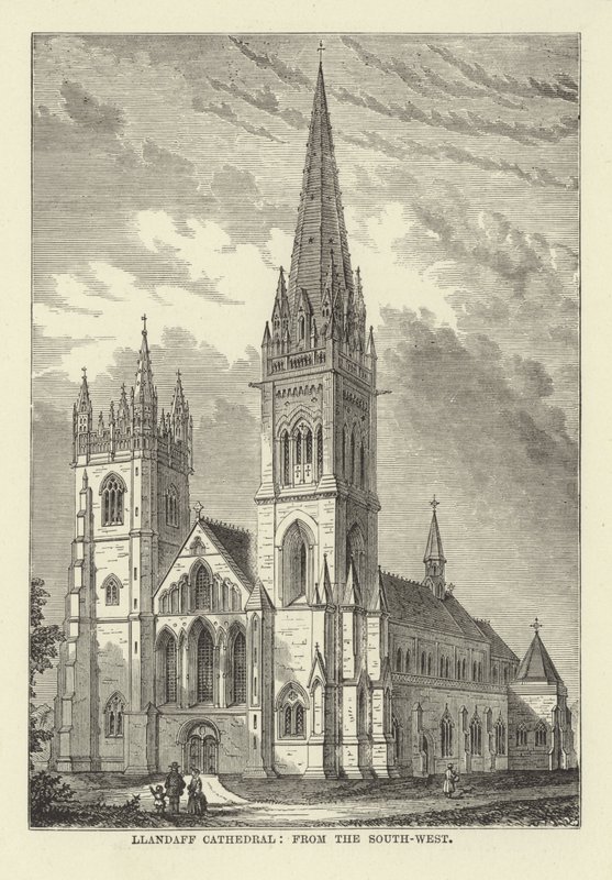 Catedral de Llandaff, desde el suroeste de English School