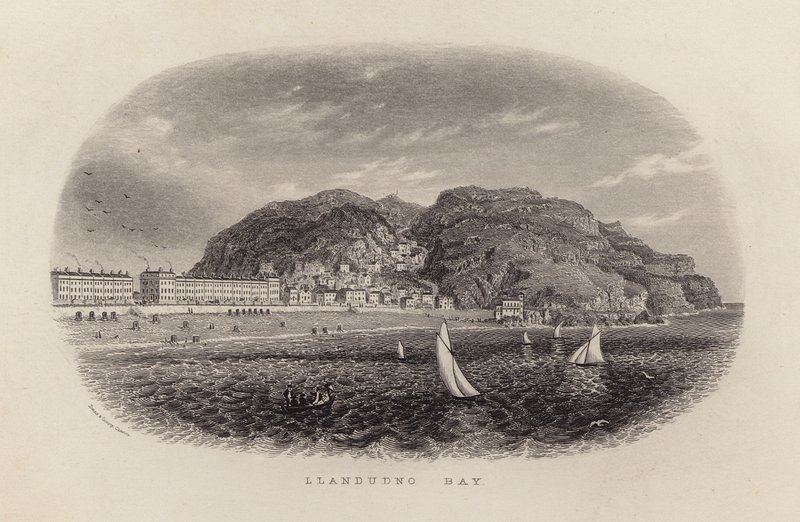 Bahía de Llandudno (grabado) de English School