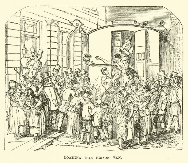 Cargando la furgoneta de la prisión de English School