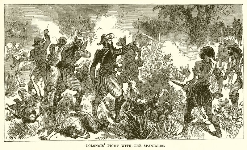 Lolonoi luchando con los españoles de English School