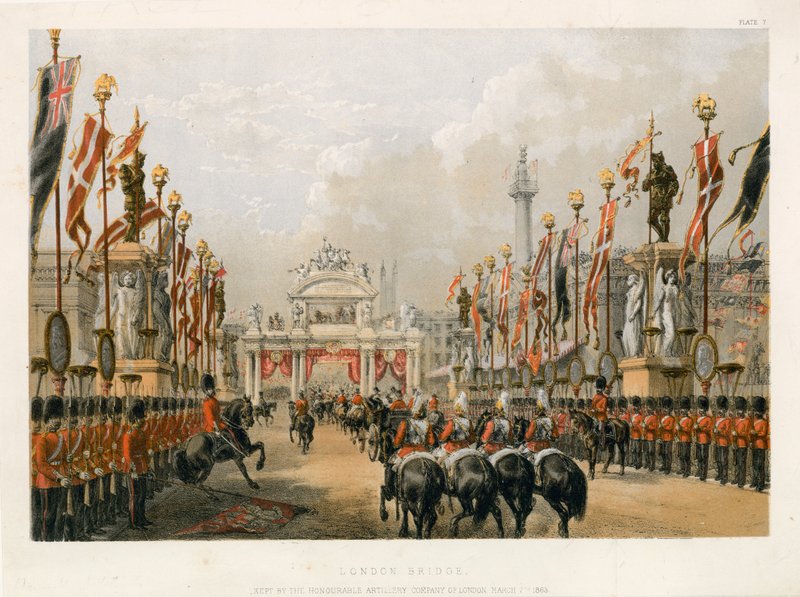Puente de Londres, mantenido por la Honorable Compañía de Artillería de Londres, 7 de marzo de 1863 de English School