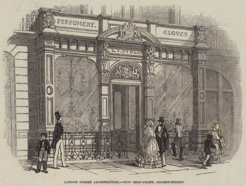 Arquitectura de Calle de Londres, Nueva Fachada de Tienda, Regent-Street de English School