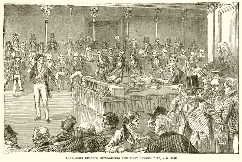 Lord John Russell presentando el primer proyecto de reforma, A.D. 1831 de English School