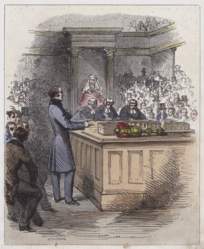 Lord John Russell en la Cámara de los Comunes de English School