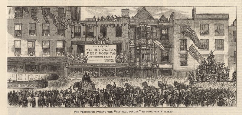 Día del Alcalde: La procesión pasando por Sir Paul Pindar de English School