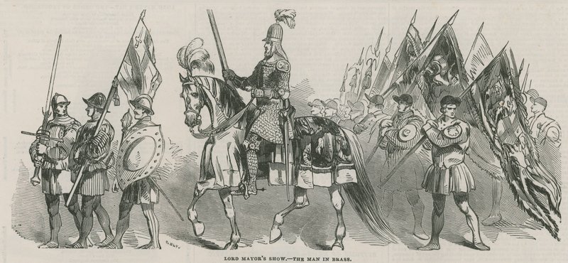 Desfile del Alcalde - el hombre de bronce de English School